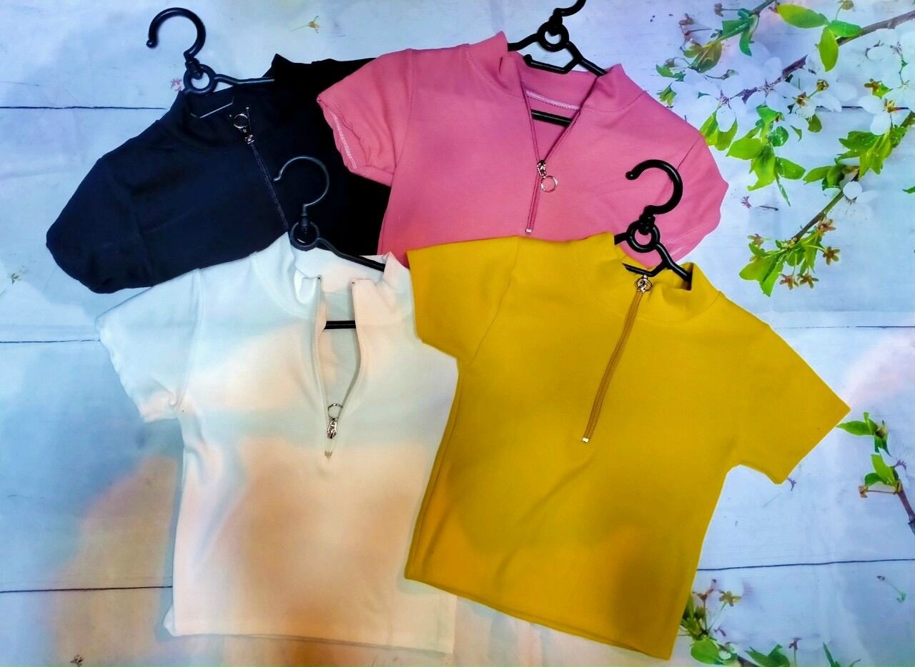 Áo croptop dây kéo