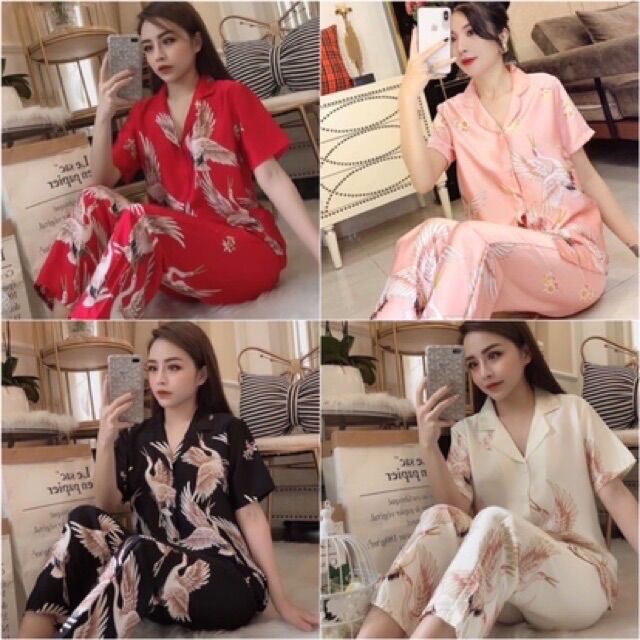 Bộ Lụa Áo Cộc Quần Dài Chất Lụa Đẹp