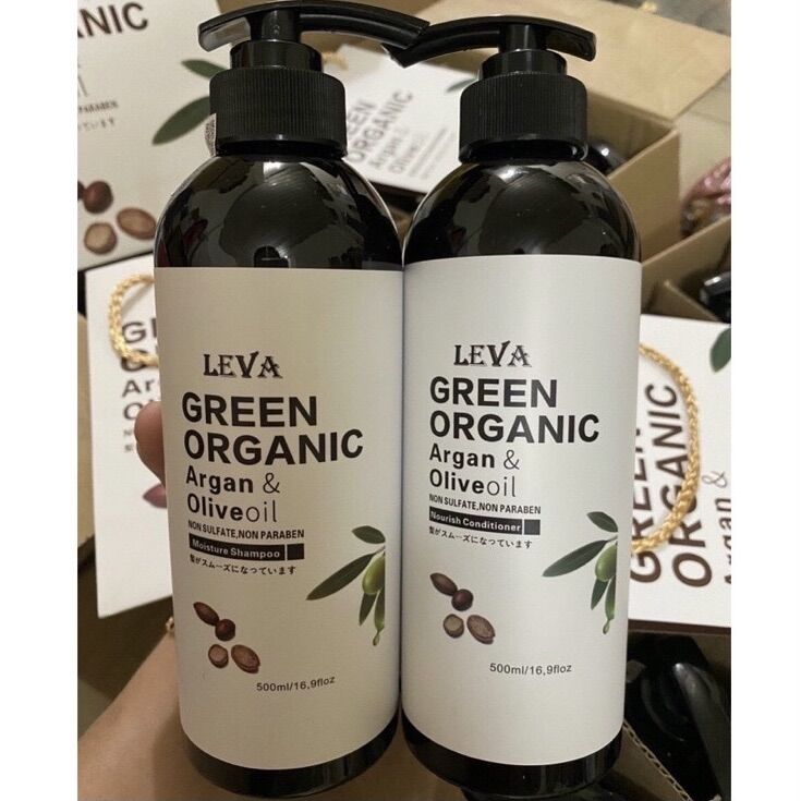 Cặp dầu gội xả phục hồi và dưỡng tóc siêu mượt hương nước hoa đến từ nhật bản leva green