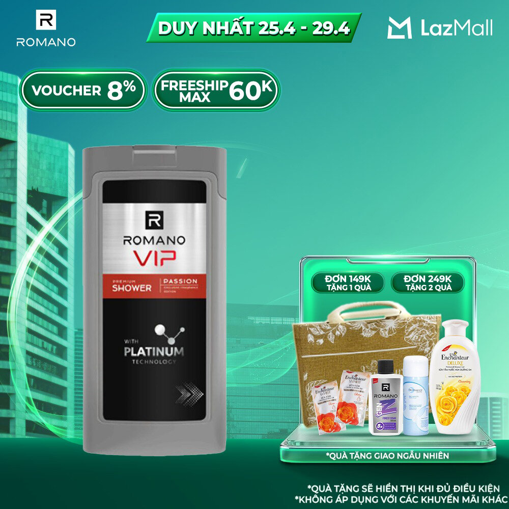 Sữa tắm cao cấp Romano VIP Passion mạnh mẽ bí ẩn 180g