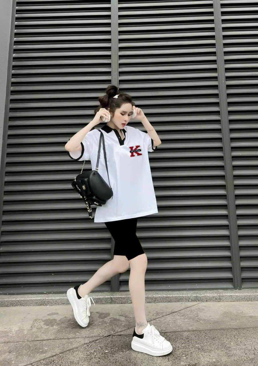 SÉT BỘ LỬNG CỔ BẺ THUN COTTON THÊU CAO CẤP