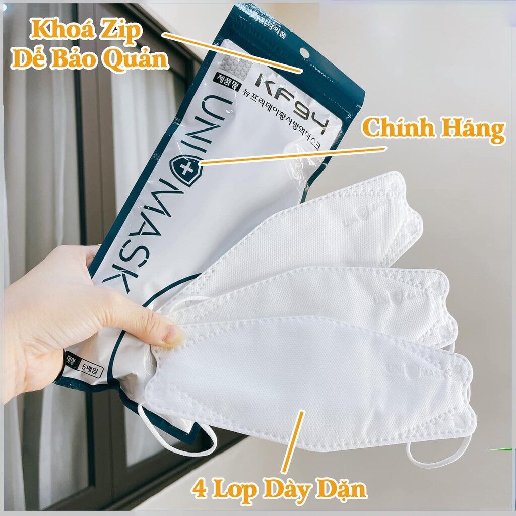 Set 50 chiếc khẩu trang kf94 unimask màu trắng