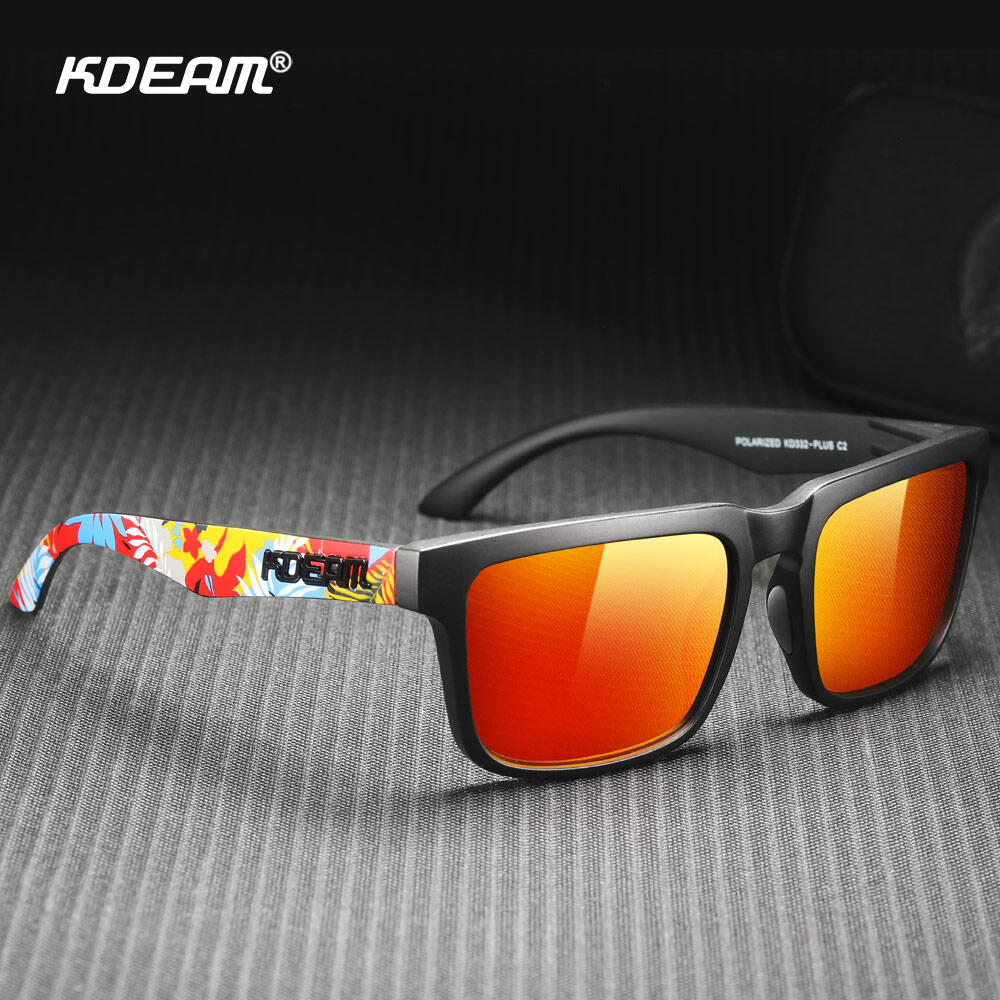  KDEAM Kính Râm Quá Khổ Phân Cực Photochromic Kính Nhìn Đêm Khung Vuông UV400 Tròng Kính Chống Phản Chiếu Cho Nam Và Nữ Kính Mắt Thể Thao Ngoài Trời 