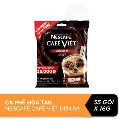 Cafe nescafe việt đen đá bịch 565g ( 35goi× 16g)