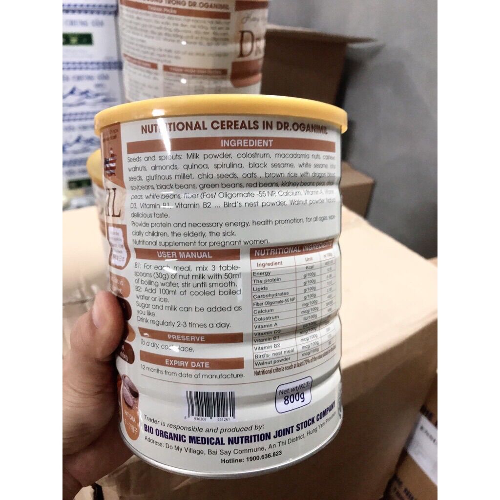 SỮA HẠT Dr OGANIMIL ( Hộp 800g )