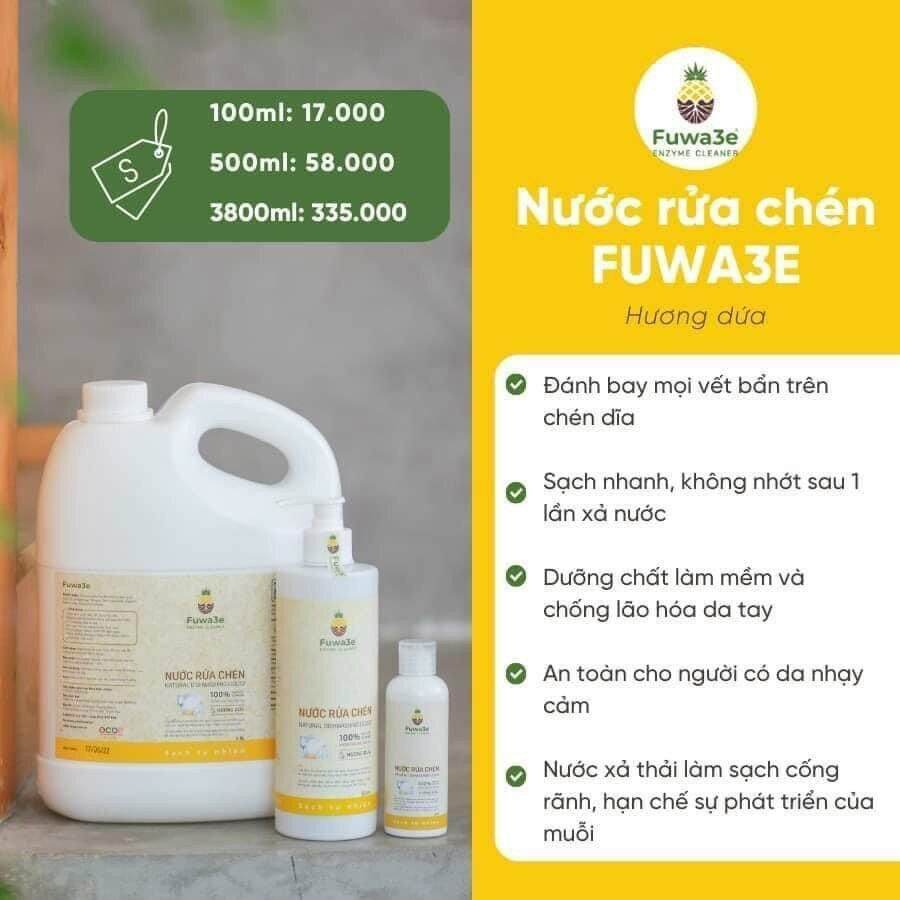 Fuwa3e Nước rửa chén thiên nhiên từ trái dứa 3,8L - 2