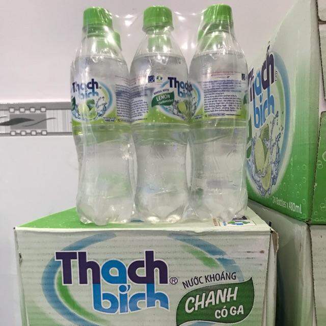 Nước khoáng Thạch Bích vị chanh tươi lốc 6 chai × 480ml