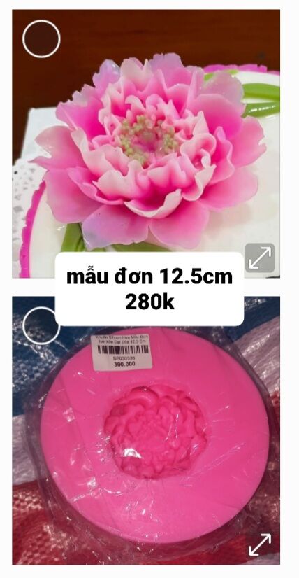 Khuôn silicon hoa mẫu đơn 12.5cm
