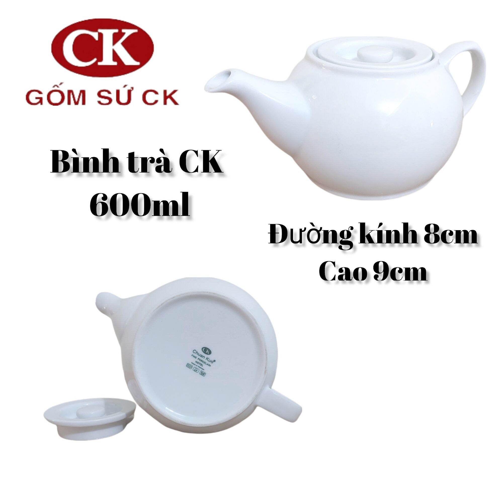 Bình trà gốm sứ CK Việt Nam 600ml