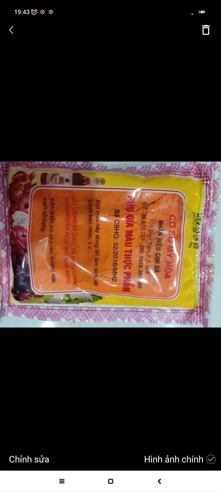 500G Bột Màu Thực Phẩm Mỹ Hòa màu VÀNG