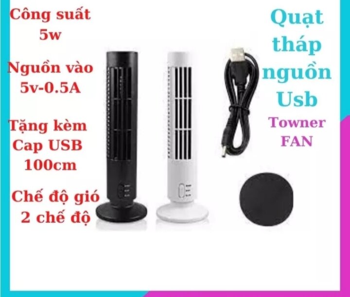 Quạt Tháp USB TownerFan, Quạt không lá Mini, Quạt tháp USB quạt điều hoà không khí dọc quạt tháp