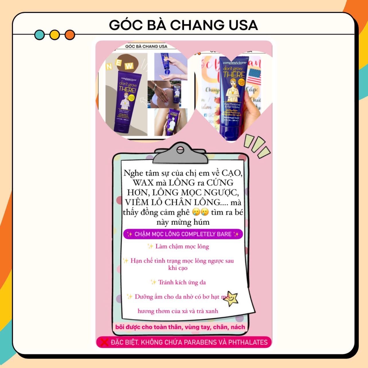 Kem Ức Chế Làm Chậm Quá Trình Mọc Lông COMPLETELY BARE tuýp 200ml