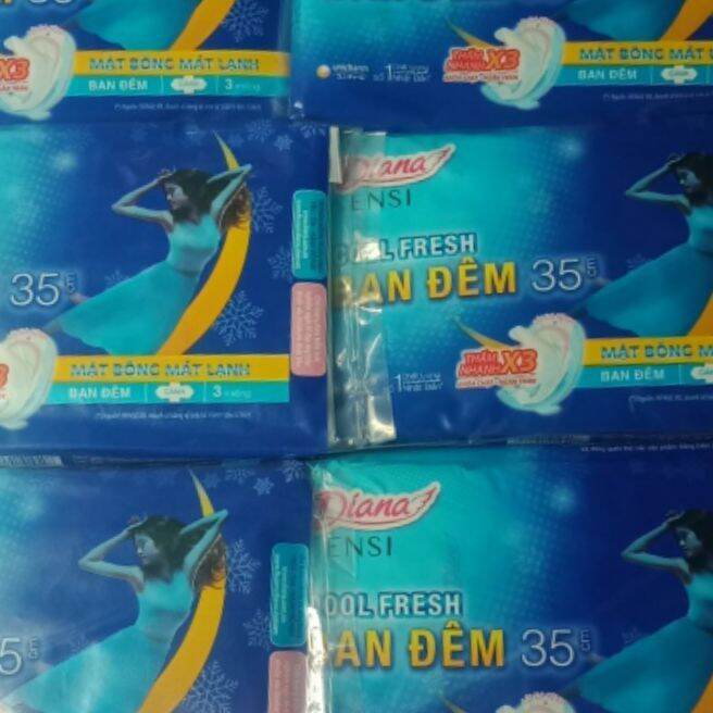 Combo 6 gói bvs  Diana ĐÊM SENSI COOL Fresh 35cm