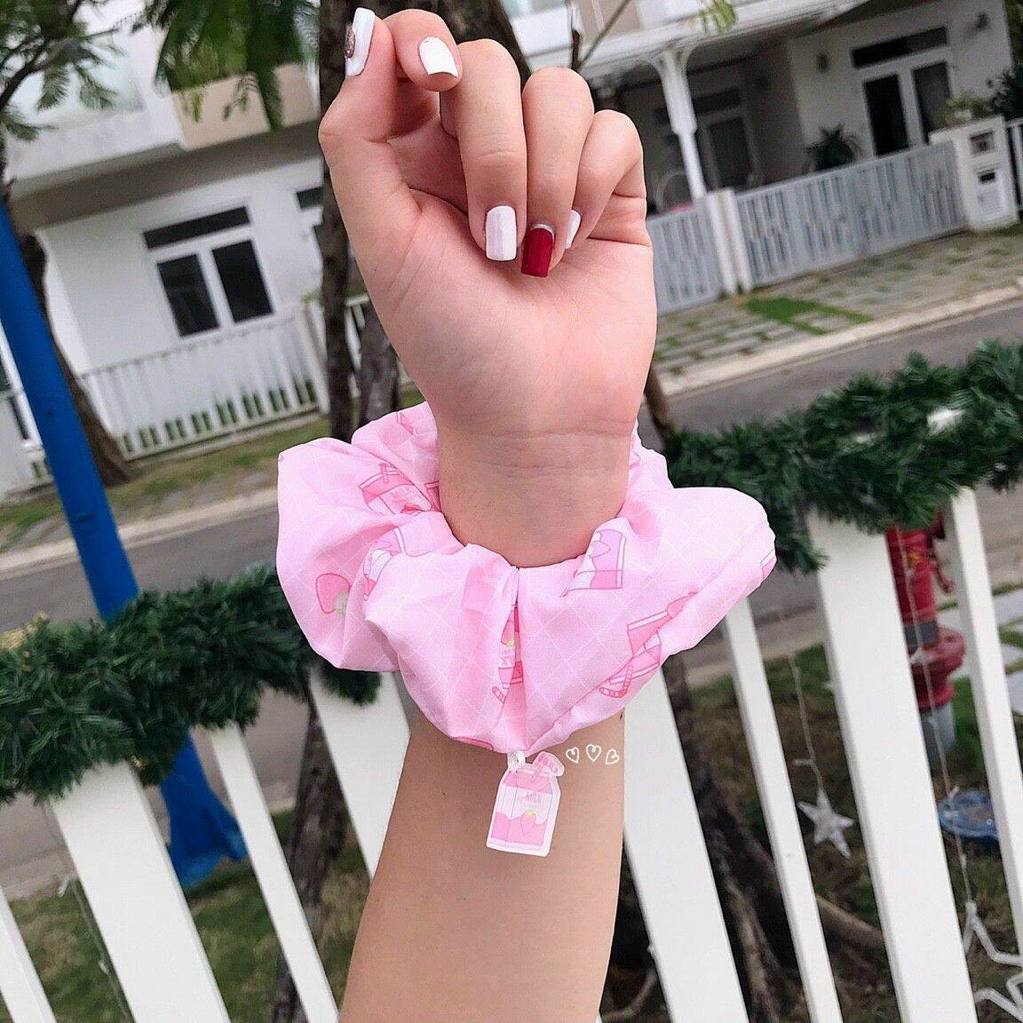 Buộc tóc scrunchies mẫu gấu
