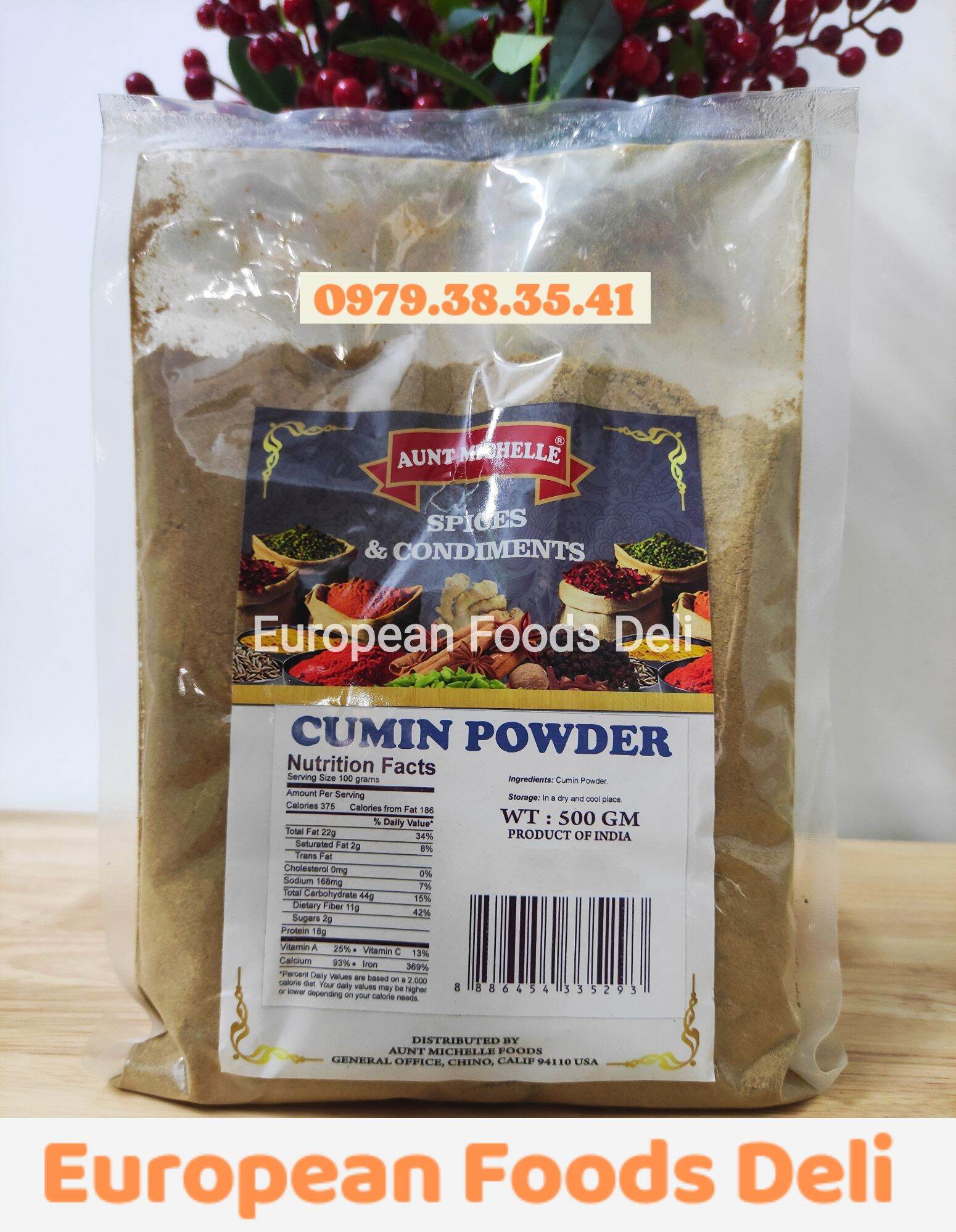 Gia Vị Cumin Powder Bột Thì Là Hữu Cơ Thượng Hạng hiệu Aunt Michelle