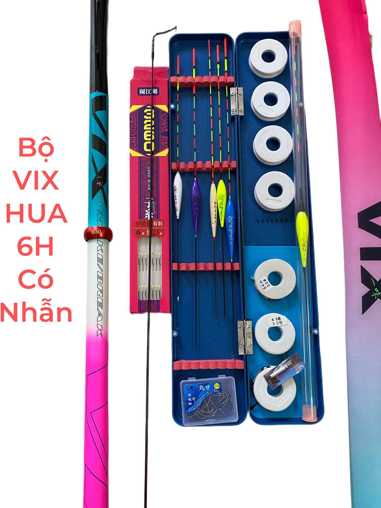 Combo bộ cần câu tay, câu đơn, câu đài cao cấp VIX HUA 6H như hình