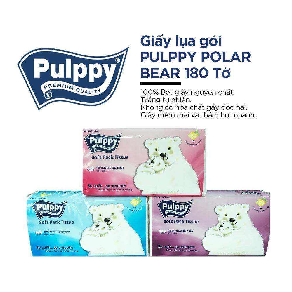 COMBO 3 Gói Khăn Giấy Rút Pulppy 180 tờ/gói