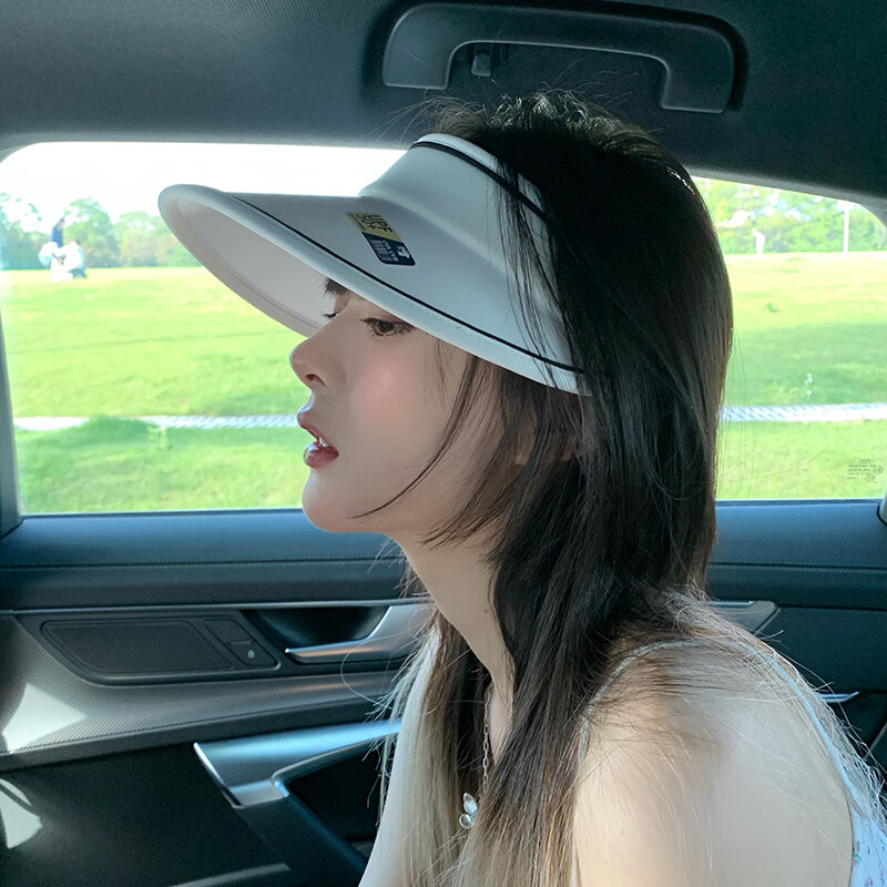 Mũ chống nắng che nắng chống tia cực tím không chóp mùa hè mũ không chóp mũ che nắng che mặt ngoài trời đi xe điện nữ