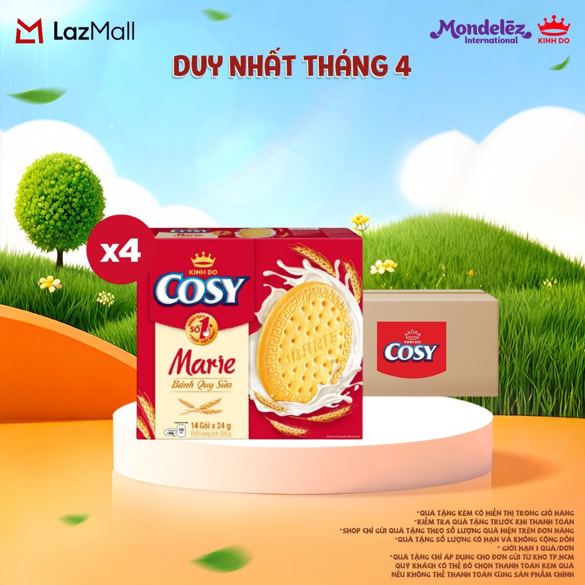 Combo 4 Bánh Quy Sữa Cosy Marie 336g