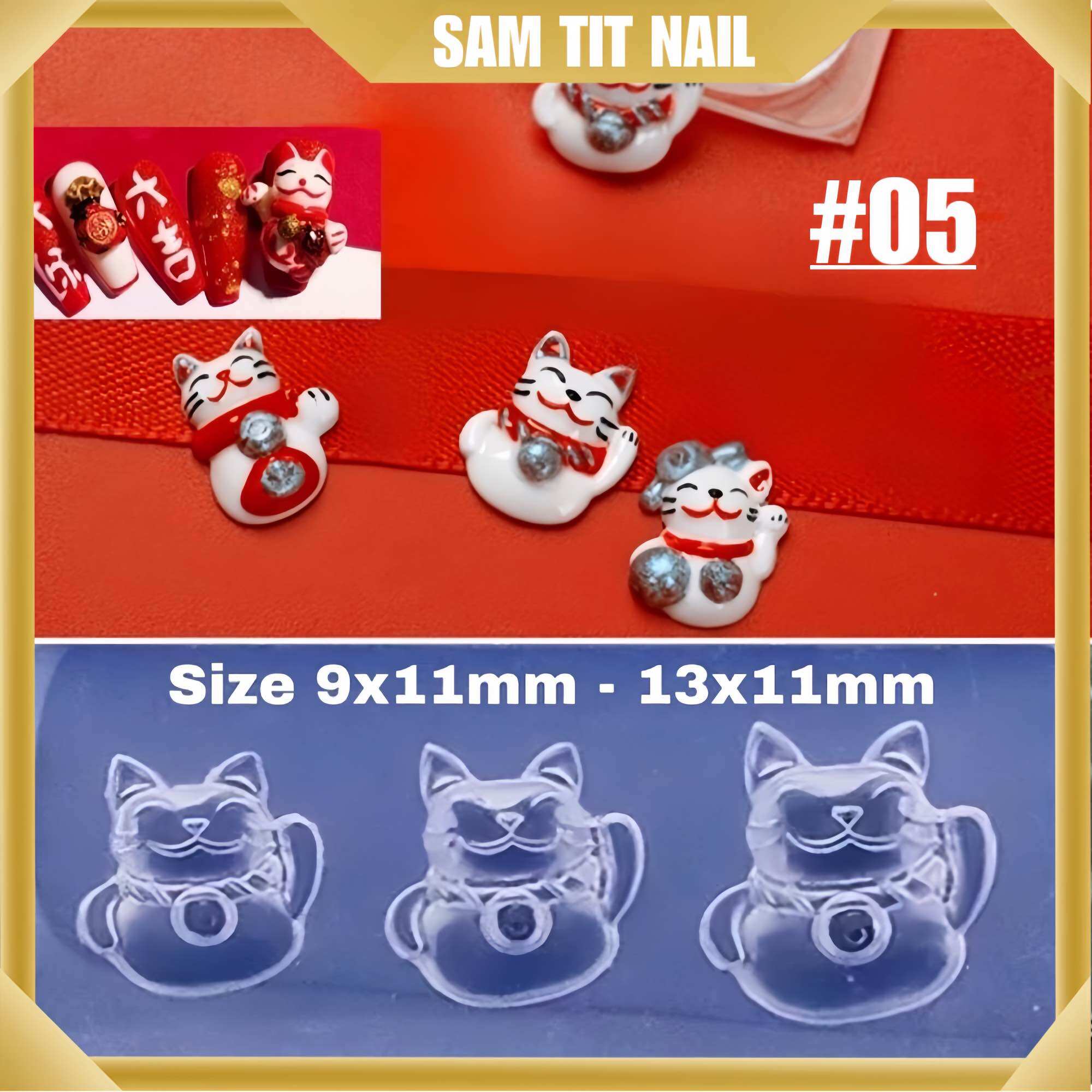 Khuôn silicon làm charm nơ trang trí móng đủ kiểu