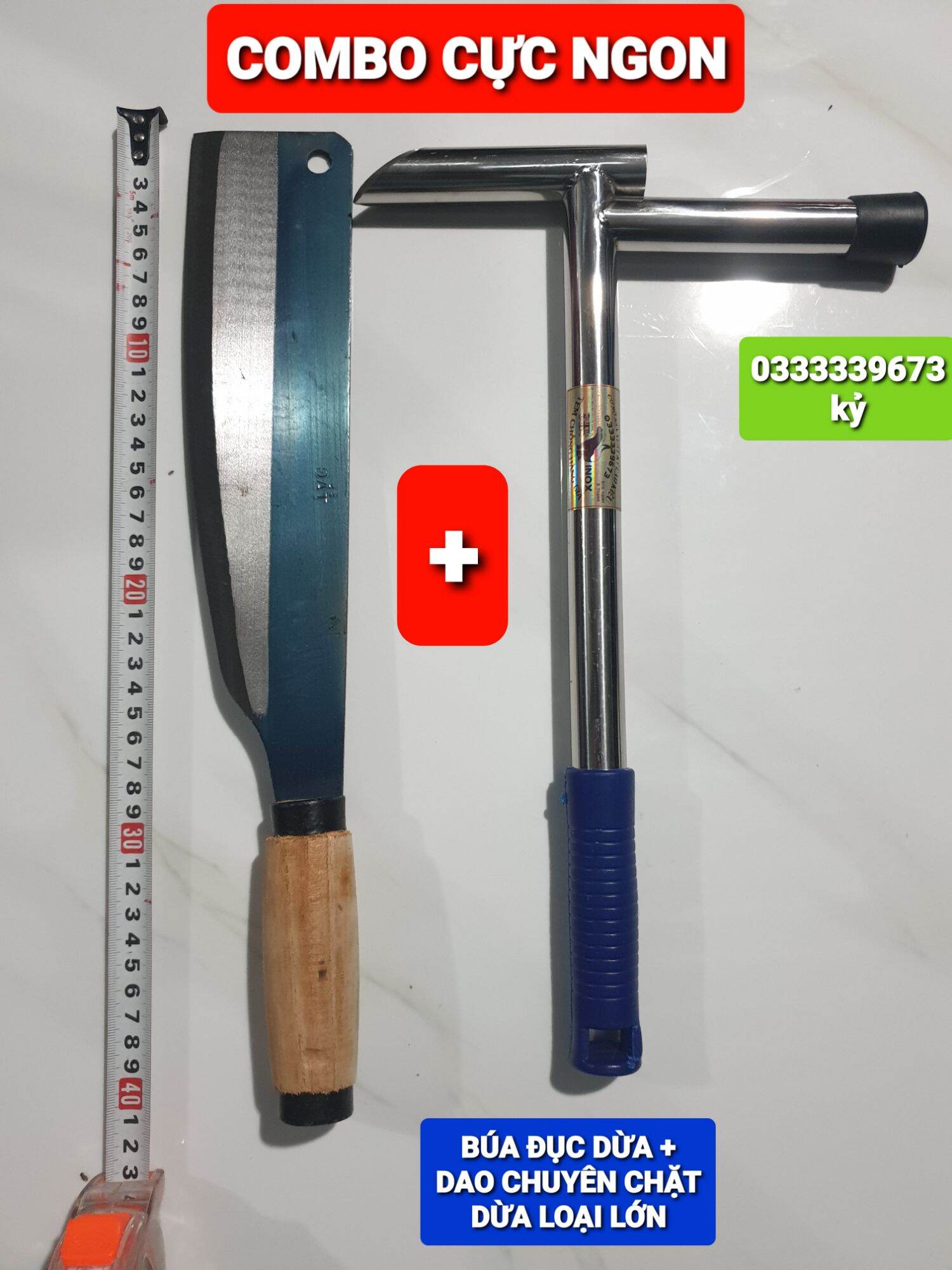  COMBO BÚA ĐỤC DỪA VÀ DAO CHẶT DỪA 