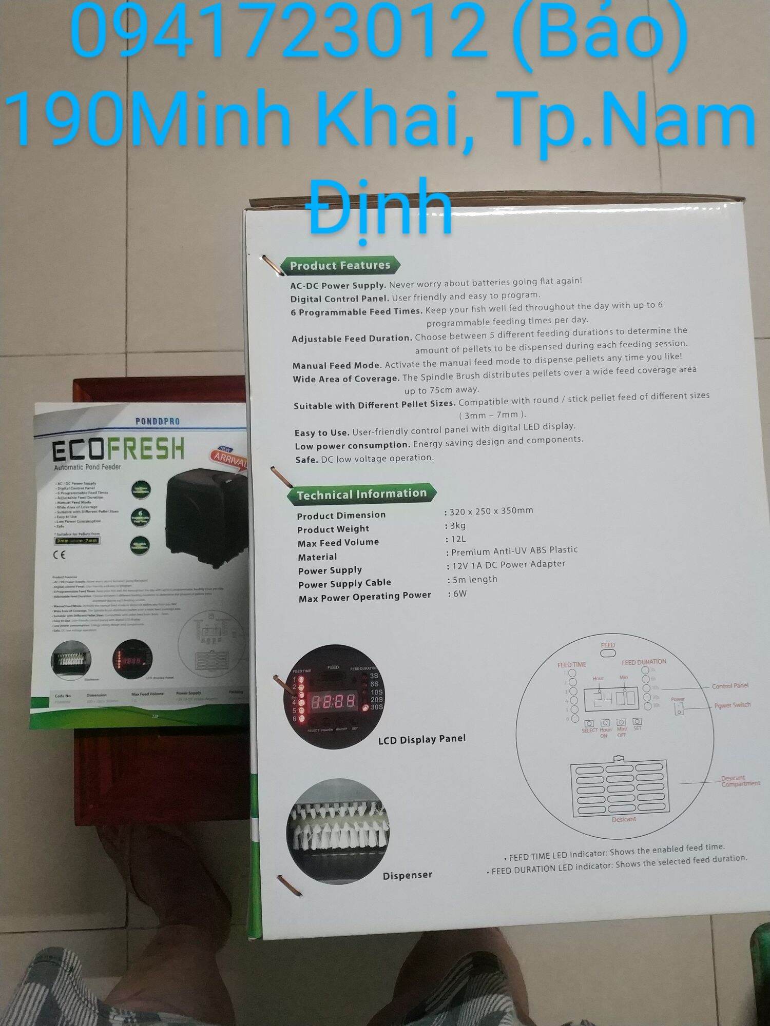 Máy cho cá ăn tự động cao cấp Eco Fresh của Ponddpro