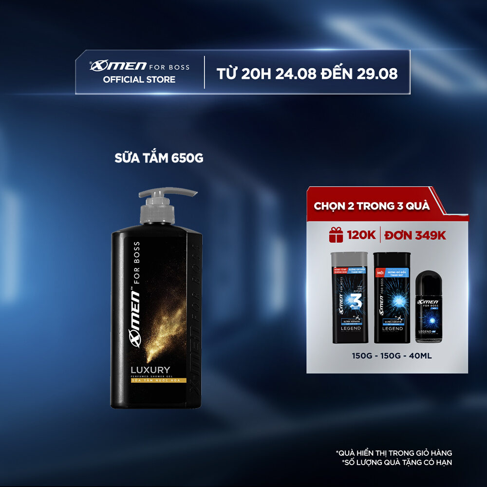 Sữa tắm nước hoa X-Men For Boss Luxury - Mùi hương sang trọng tinh tế 650g