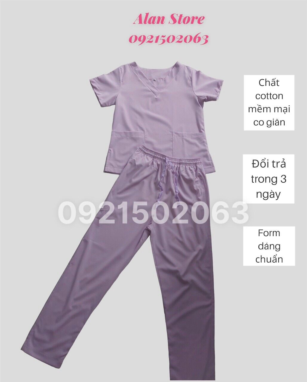 Đồng phục spa/ đồng phục y tế màu tím chất lượng