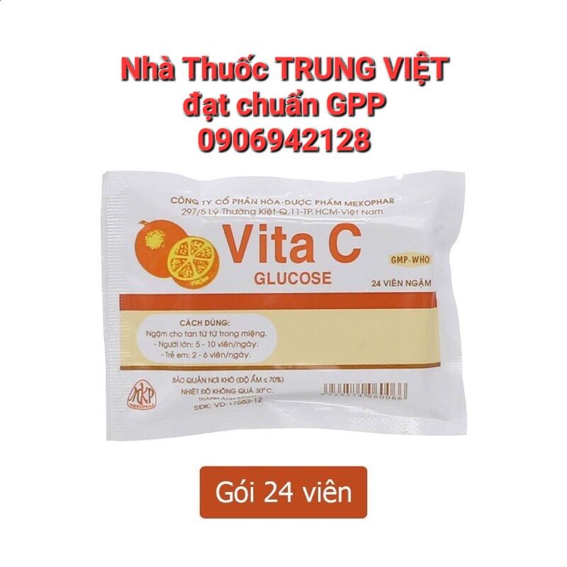 Vita C Vitamin C ngậm. Bổ sung Vitamin C bịch 24 viên