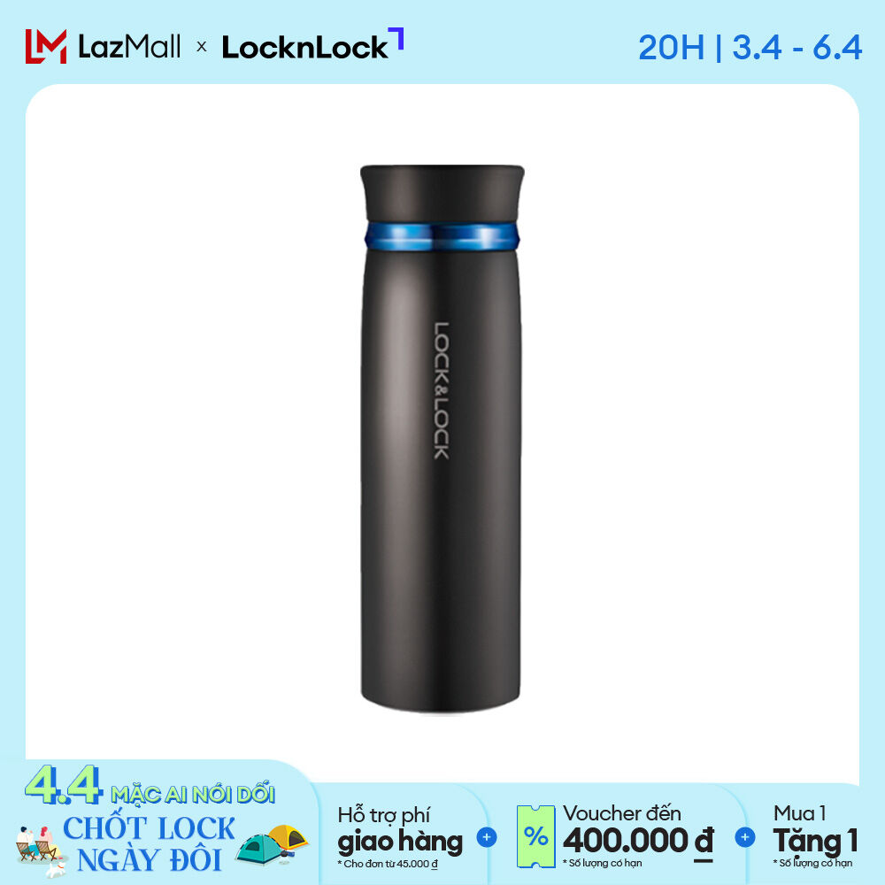 Bình Giữ Nhiệt Lock&Lock Feather Light 450ml LHC4131BKB (Đen) Thiết Kế Đẹp Mắt Tiện Dụng An Toàn Sử Dụng Hàng Chính Hãng