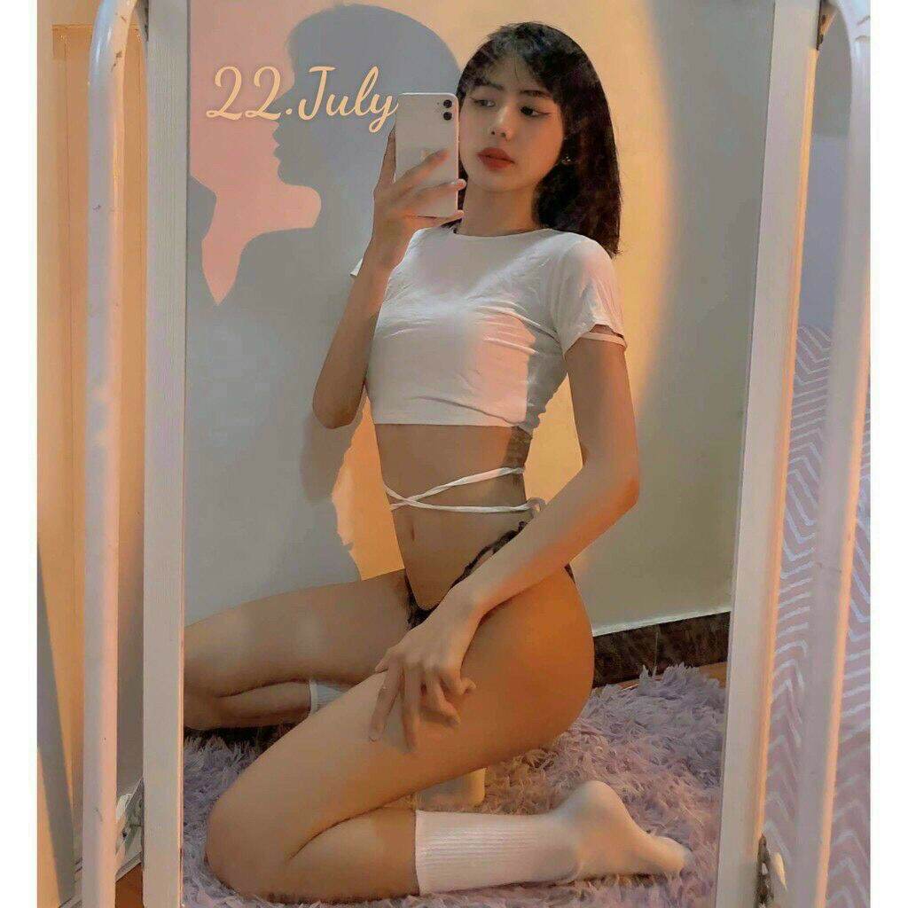 Áo croptop đan dây bụng h20