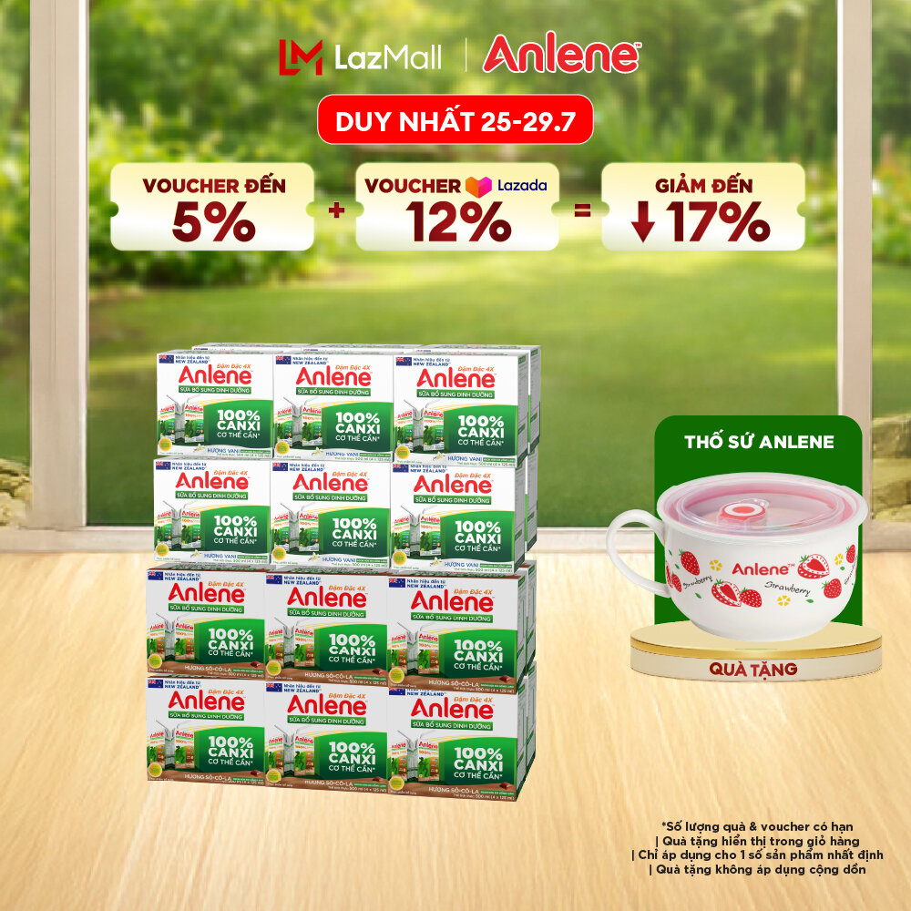 [Voucher giảm đến 26%]Combo 2 Thùng Sữa Nước Anlene 110Ml ( Vani  Socola )