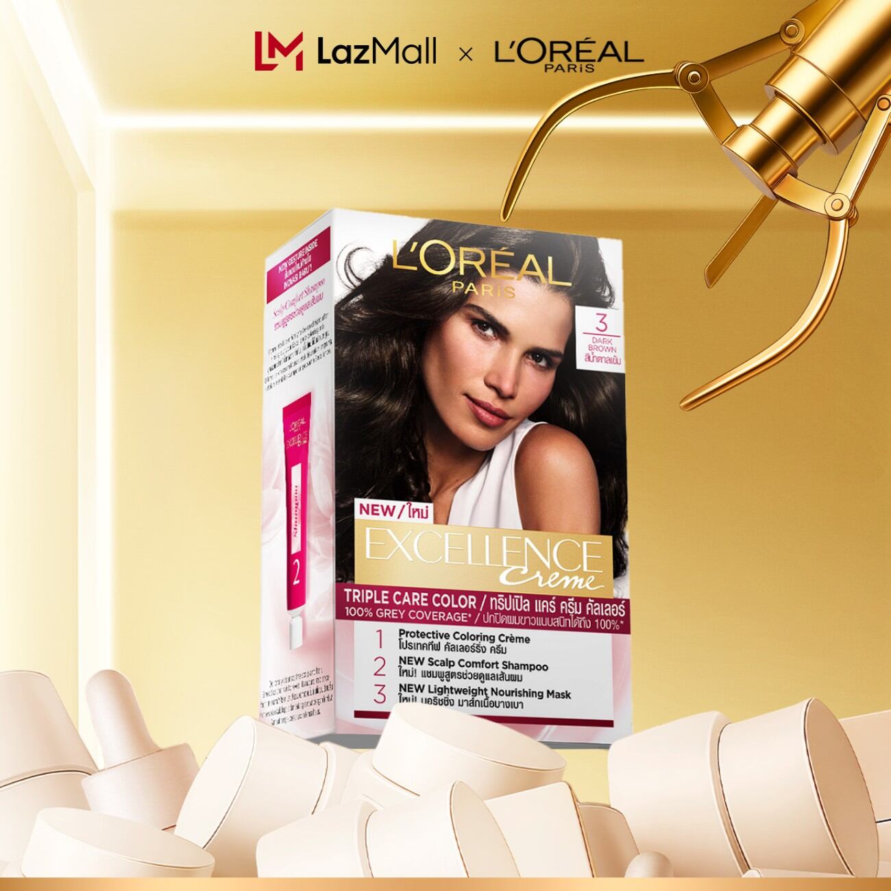 Màu nhuộm dưỡng tóc phủ bạc L'Oreal Paris Excellence Crème 172ml