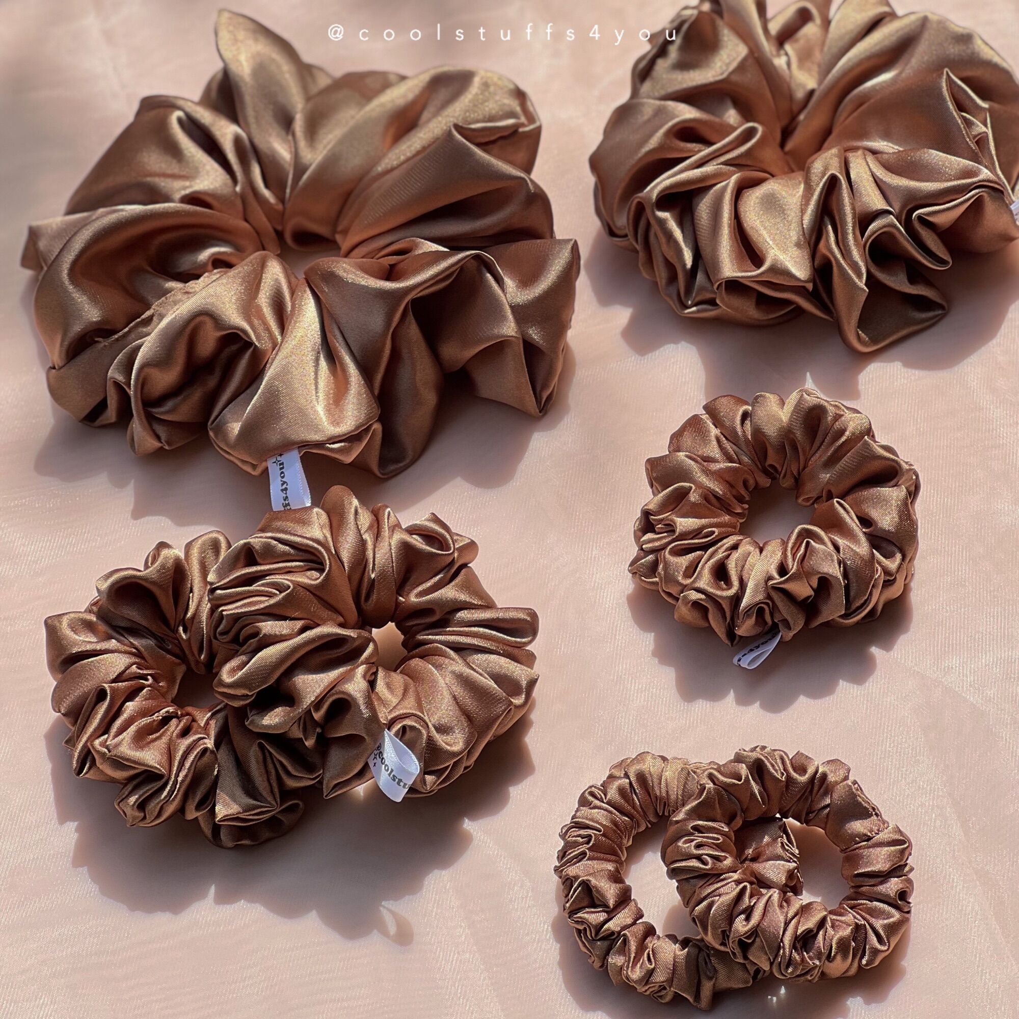 Set Sản Phẩm Scrunchies Lụa Full Size 5 Sản Phẩm