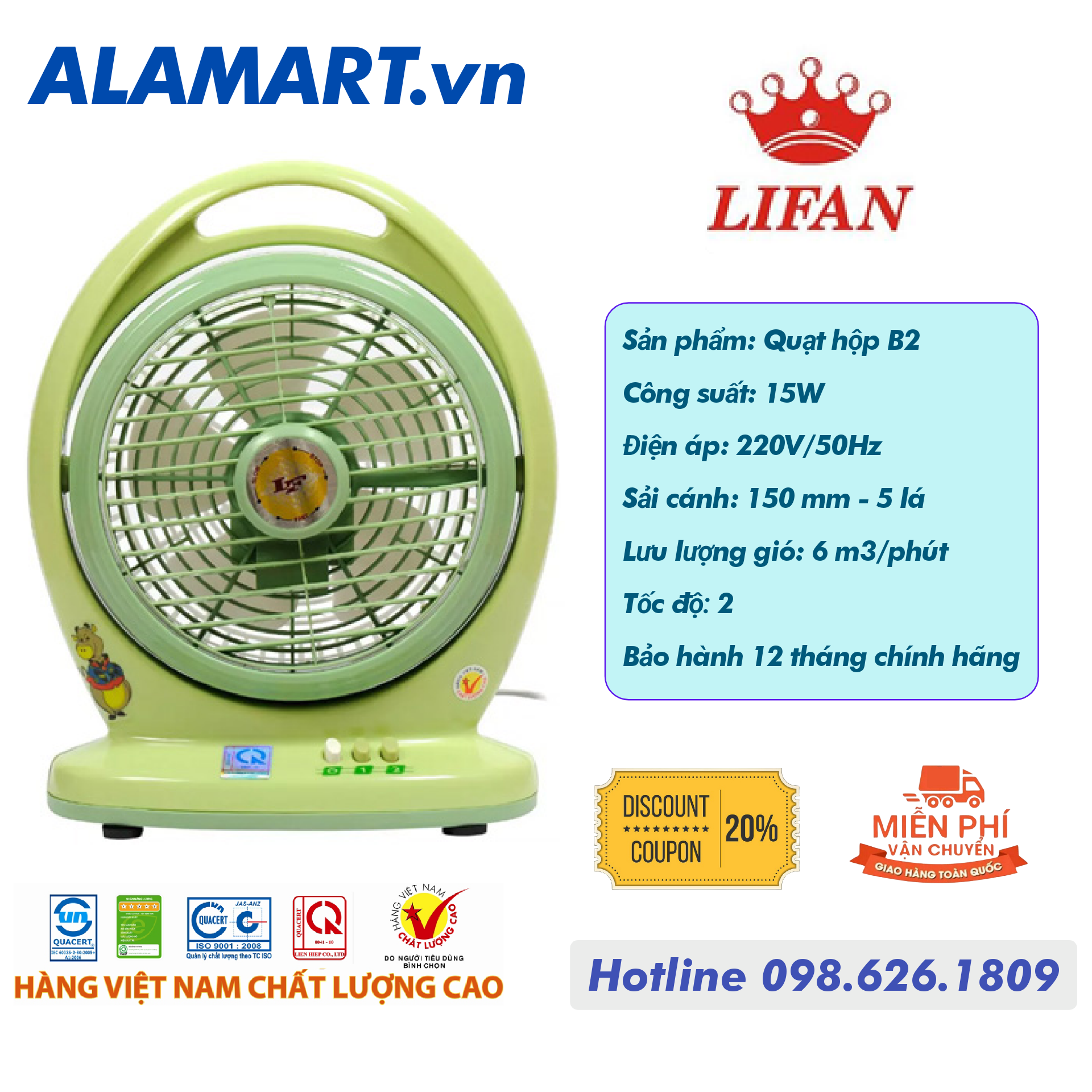 Quạt hộp LIFAN HO-888