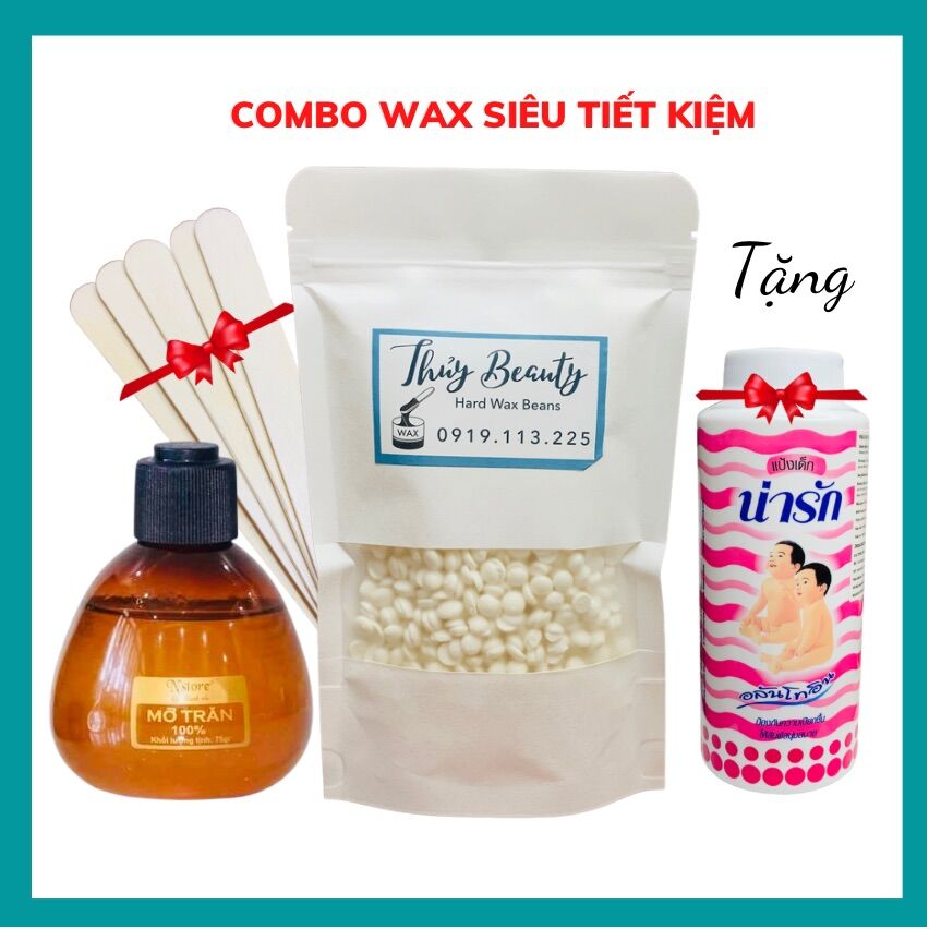 Combo Waxing tại nhà ⚡FREESHIP + 🎁 + QUE⚡  không dùng nồi, triệt lông vĩnh viễn siêu tiết kiệm, an toàn, không đau