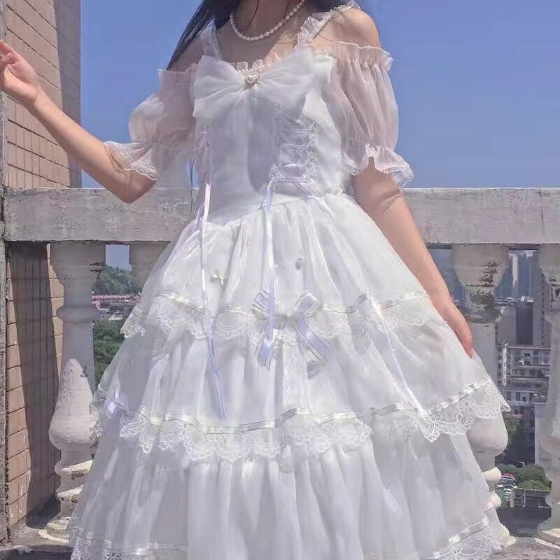 Váy lolita trắng đầm công chúa