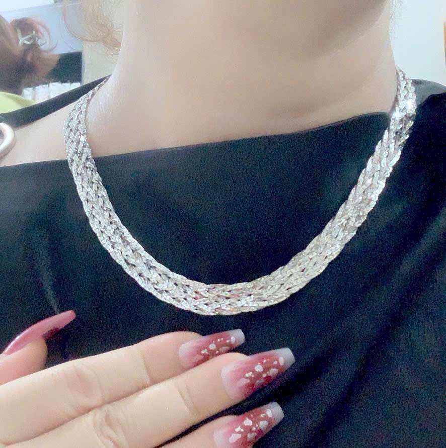 Dây chuyền bính dẻo xi bạch kim xi vàng 18k