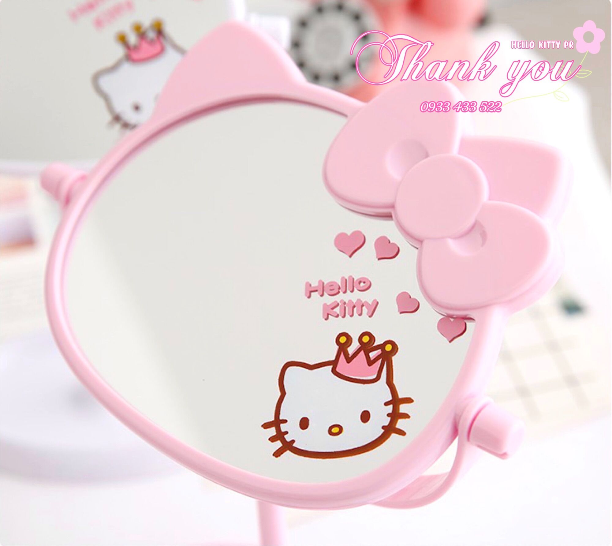Gương 2 mặt để bàn xoay 360º Hello Kitty