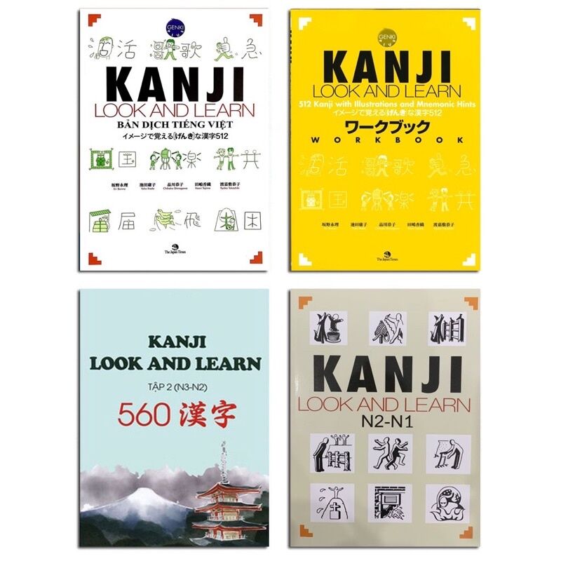 Combo 4 Cuốn Tiếng Nhật Kanji Look And Learn