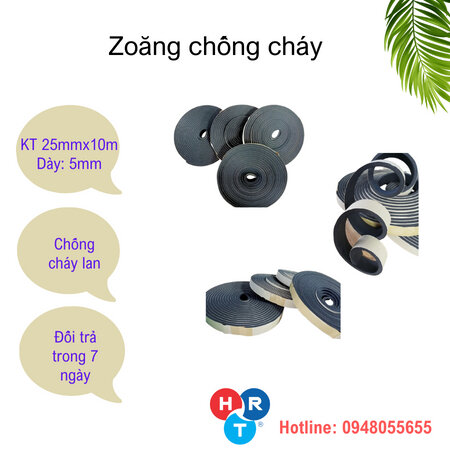 Zoăng cao su chống cháy Eflex, zoăng dán ống gió, Zoang chống cháy