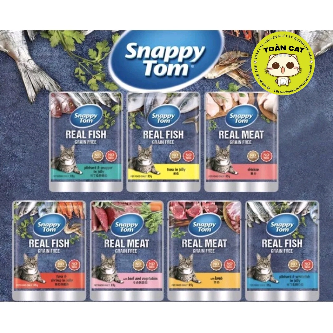 Pate snappy tom cho mèo gói 85g-pate cho mèo