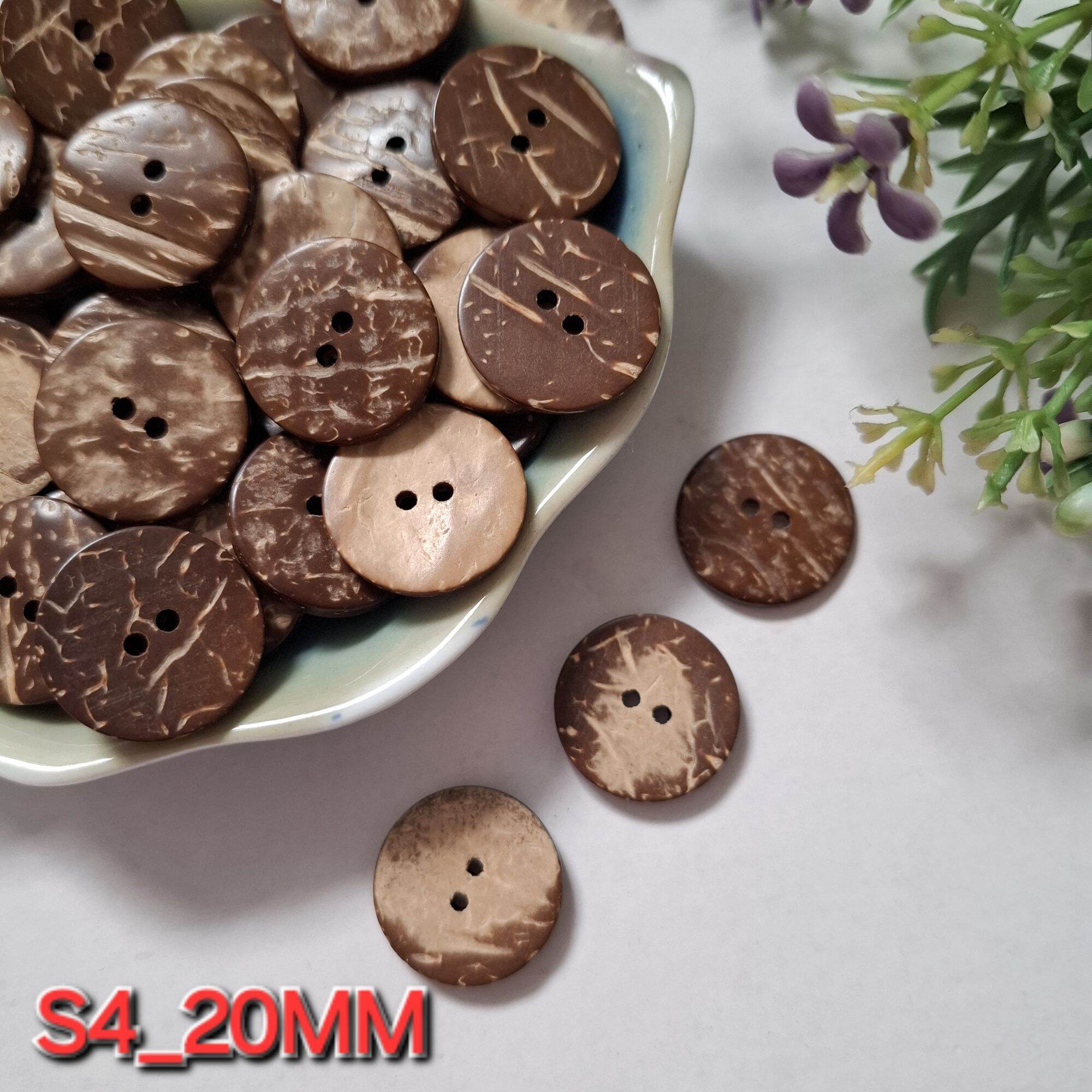 (túi 20 nút) Nút dừa ,phụ liệu cho thủ công may vá, bản  1.2cm đến 2.4cm.