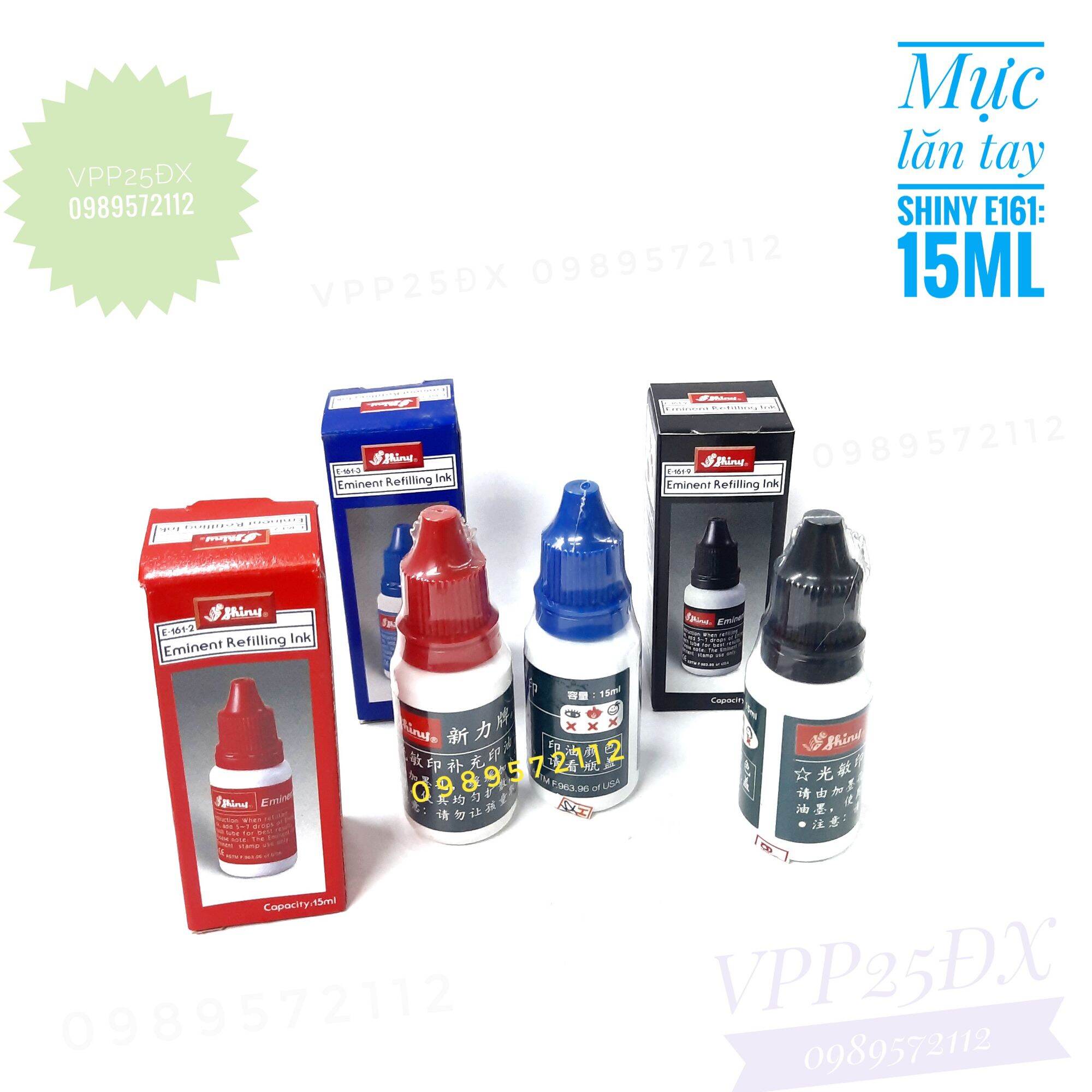 Mực lăn tay shiny e-161 15ml. dùng cho khay dấu sm-1,sm-2