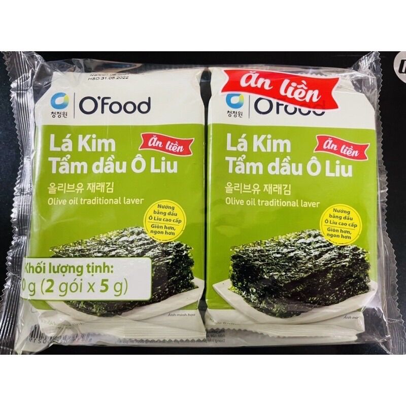 Lốc 2 gói lá kim tẩm dầu oliu o’food 5g