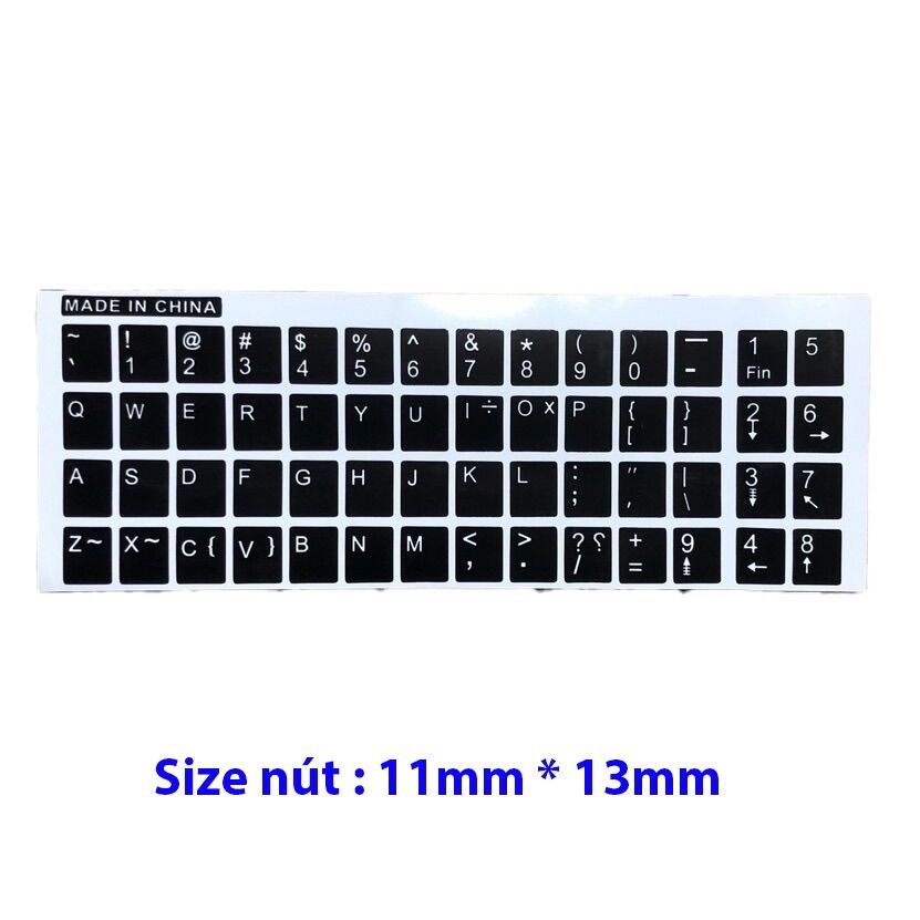 Decal dán phím tiếng anh cho Máy tính, Laptop chuẩn tiếng Anh US