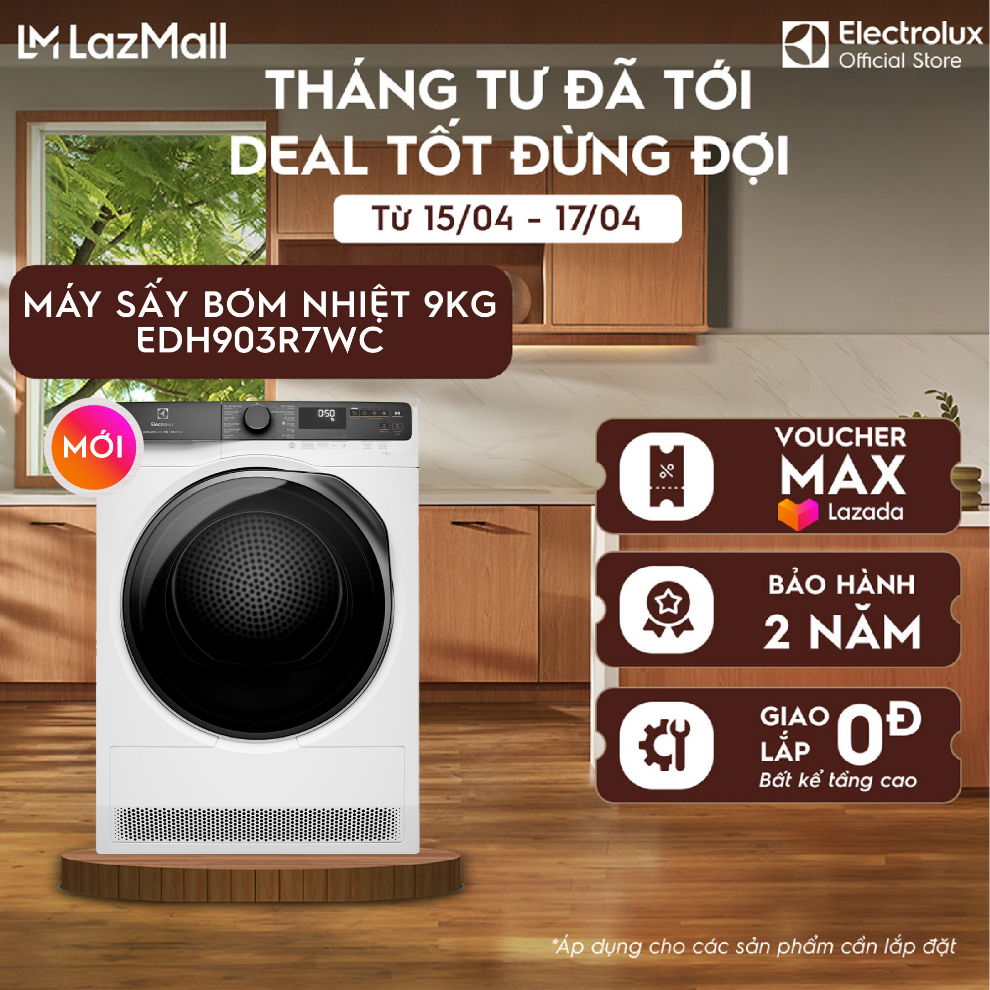 [MỚI] Máy Sấy Bơm Nhiệt Electrolux 9kg UltimateCare 700 EDH903R7WC Inverter - Free Giao lắp