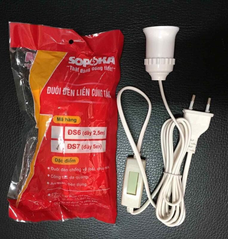 Đui đèn liền dây có công tắc Sopoka