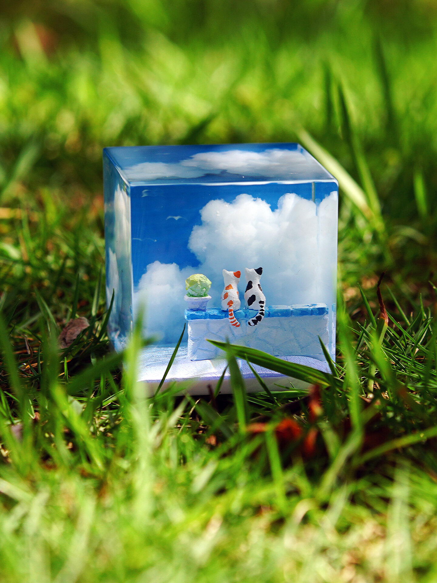 Healing Handmade Resin Desktop Decorations Cat Watching Clouds Romantic Niche Gift Birthday Present for Friends And Couples Giá  654,000 Đồng*Miễn phí vận chuyển