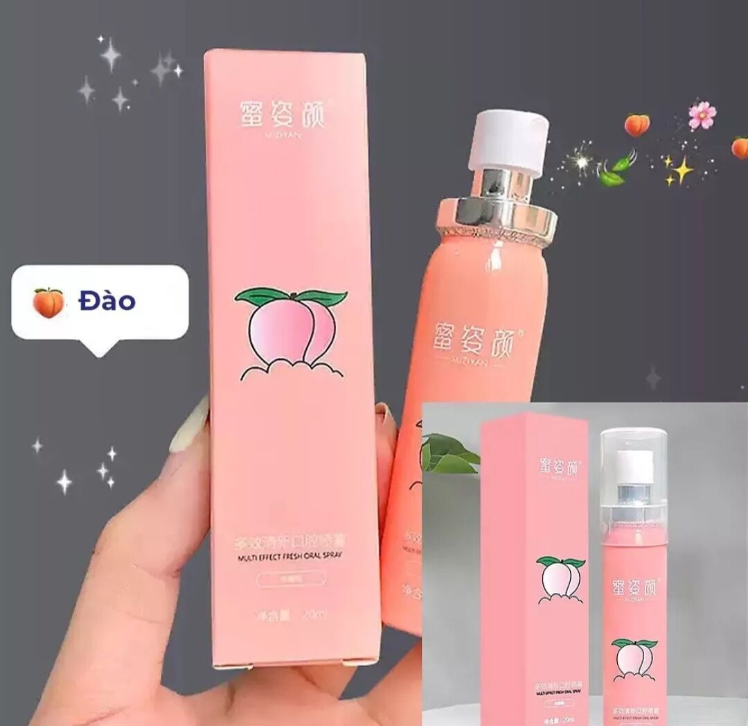 xịt thơm miệng miziyan hương đào